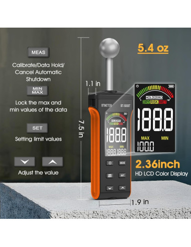 Medidor de Humedad de Madera BTMETER No Destructivo 20-40mm