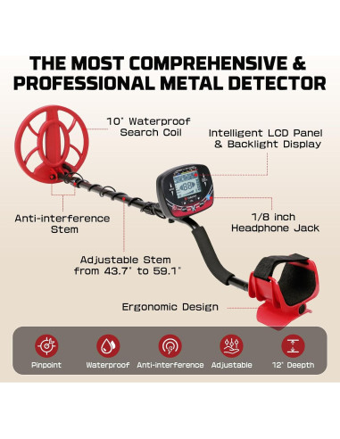 Detector de Metales Voilamart MGD-0910 Impermeable 10" LCD