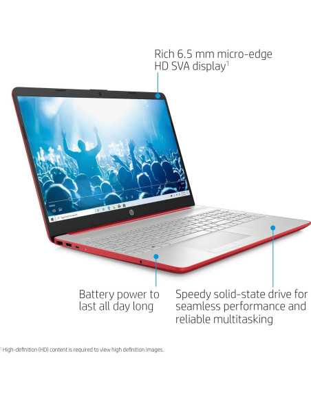 Laptop HP 15.6" Intel Pentium N5000 4GB RAM 128GB SSD Rojo Laptop HP 15.6" Intel Pentium N5000 4GB RAM 128GB SSD Rojo