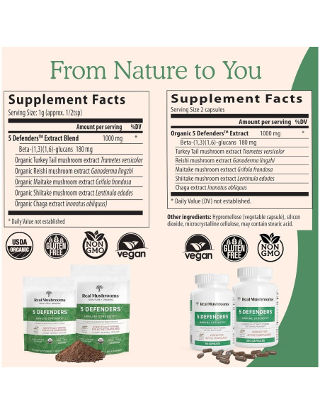 Real Mushrooms Complejo de Hongos 5 en 1 - 45g Real Mushrooms Complejo de Hongos 5 en 1 - 45g