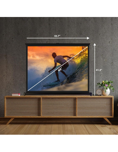Pantalla de Proyector Manual Retráctil 50" Pyle - Portátil, 101.6x76.2 cm