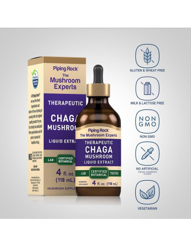 Extracto Líquido de Hongo Chaga Piping Rock 118 ml Sin Alcohol