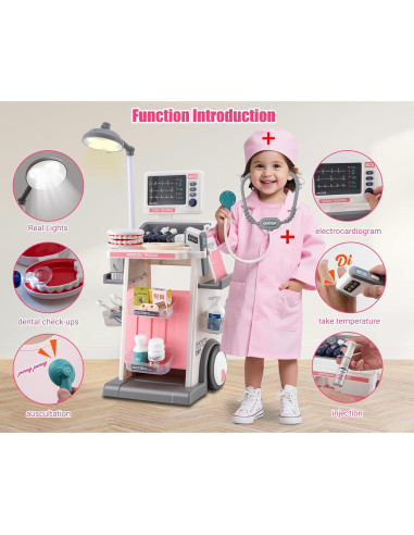 Juego de Doctor POFJOEQ para Niños 3-5 Años con Sonido y Luz
