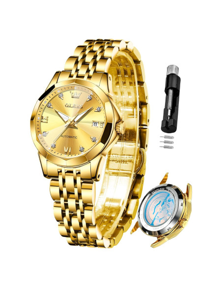 Reloj Automático OLEVS para Mujeres con Diamantes Acero Inoxidable Reloj Automático OLEVS para Mujeres con Diamantes Acero Inoxidable