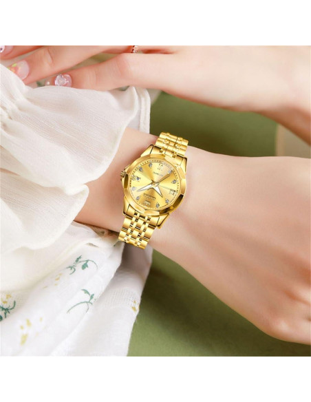 Reloj Automático OLEVS para Mujeres con Diamantes Acero Inoxidable Reloj Automático OLEVS para Mujeres con Diamantes Acero Inoxidable