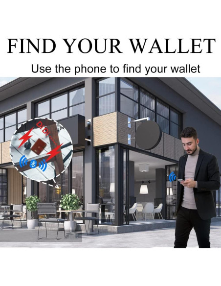 Billetera Bluetooth Anti-Pérdida de Cuero Marrón para Hombres Billetera Bluetooth Anti-Pérdida de Cuero Marrón para Hombres