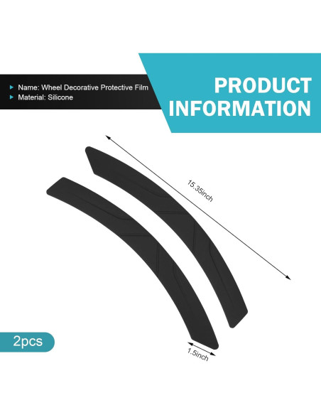Tiras de Cejas para Llantas Opuweiy 39cm Negro 2PCS Tiras de Cejas para Llantas Opuweiy 39cm Negro 2PCS