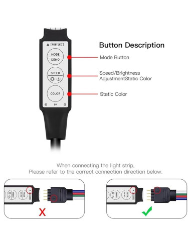 Tira LED USB RGB 5V 5M 300 LEDs SMD2835 No Impermeable