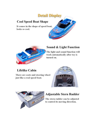 Barco Patrullero Eléctrico NEXTAKE 6695A con Sonido y Luz