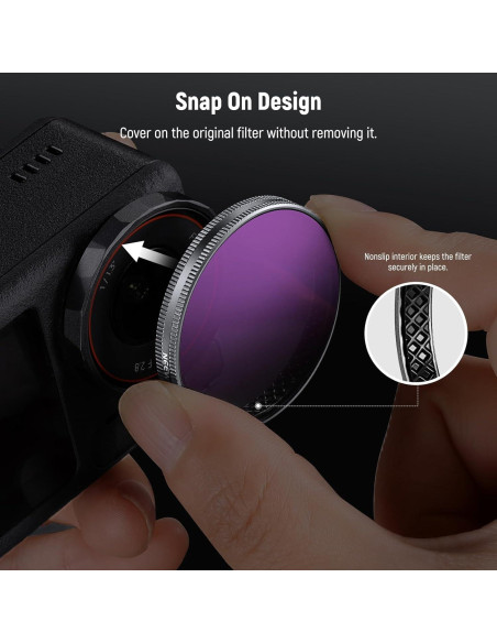 Juego de 4 Filtros ND NEEWER para DJI Osmo Action 5 Pro/4/3 Juego de 4 Filtros ND NEEWER para DJI Osmo Action 5 Pro/4/3