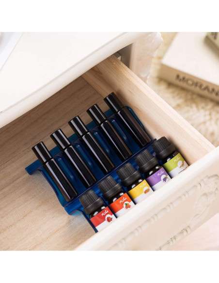 Organizador de Aceites Esenciales Qicfrk Expandible 8 Piezas Negro Organizador de Aceites Esenciales Qicfrk Expandible 8 Piezas Negro