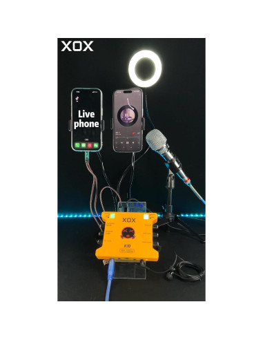 Interfaz de Audio XOX K10 15TH para Grabación y Transmisión