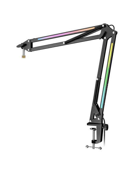 Soporte de Micrófono FIFINE BM38 con RGB, Metal Negro Soporte de Micrófono FIFINE BM38 con RGB, Metal Negro