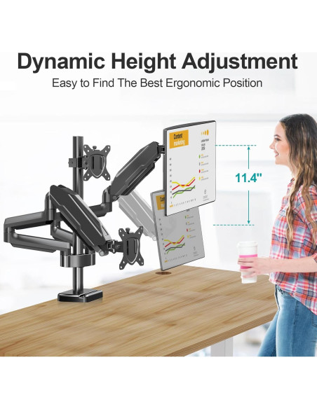 Soporte Triple para Monitores MOUNT PRO 3 Pantallas 32" Negro Soporte Triple para Monitores MOUNT PRO 3 Pantallas 32" Negro