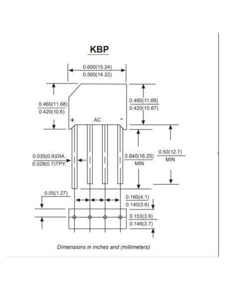 20 Diodos Rectificadores de Puente KBP310 1000V 3A 20 Diodos Rectificadores de Puente KBP310 1000V 3A