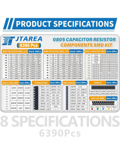 Kit de Componentes Electrónicos SMD 0805 JTAREA 6390 Piezas 2