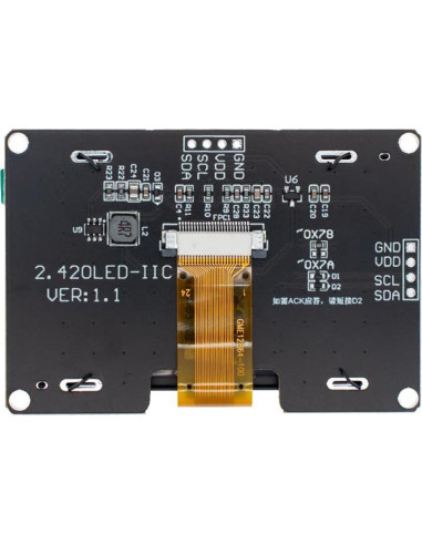 Módulo de Pantalla OLED HiLetgo 128x64 SSD1309 2.42" IIC/SPI
