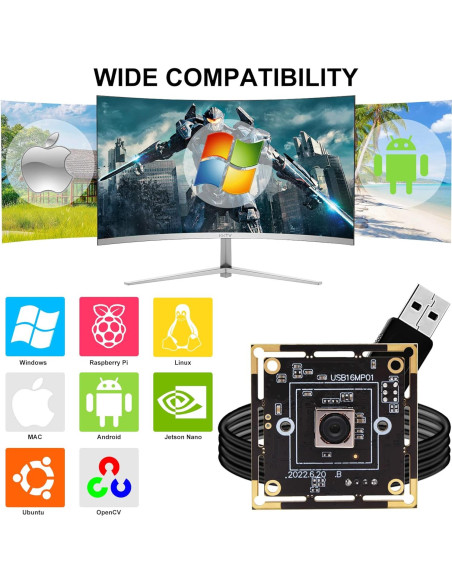 Módulo de Cámara USB Autofocus SVPRO 16MP IMX298 para PC Módulo de Cámara USB Autofocus SVPRO 16MP IMX298 para PC
