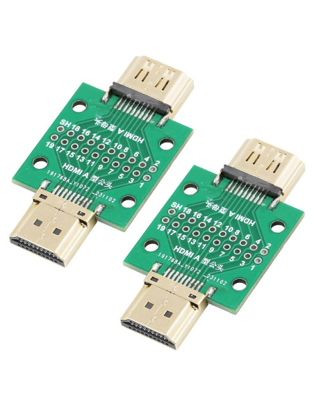 Conector HDMI Macho a Hembra 2 Pcs Cermant 19 Pines Conector HDMI Macho a Hembra 2 Pcs Cermant 19 Pines
