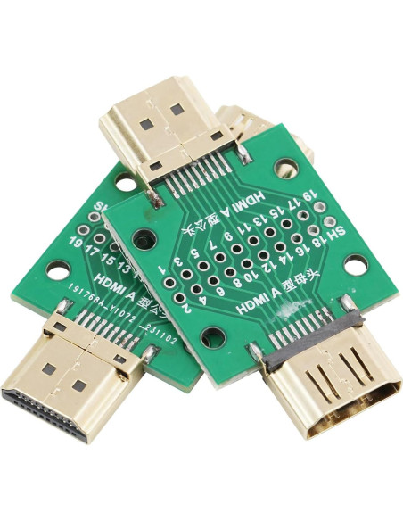 Conector HDMI Macho a Hembra 2 Pcs Cermant 19 Pines Conector HDMI Macho a Hembra 2 Pcs Cermant 19 Pines