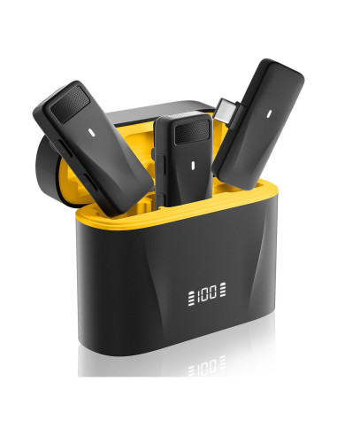 Micrófono Lavalier Inalámbrico PILSAMAS P6PRO - USB C, 32H Batería