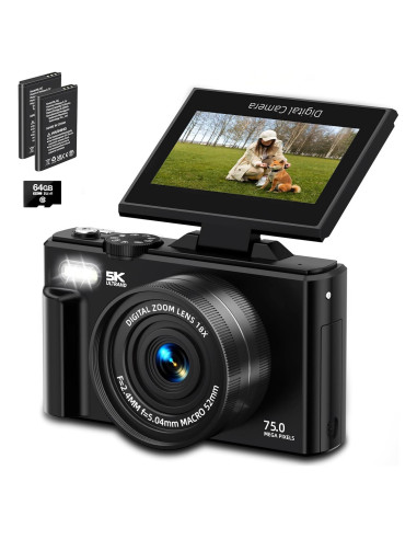 Cámara Digital 5K Luluckck WD08PRO 75MP WiFi Pantalla 3"