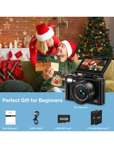 Cámara Digital 5K Luluckck WD08PRO 75MP WiFi Pantalla 3" Cámara Digital 5K Luluckck WD08PRO 75MP WiFi Pantalla 3"