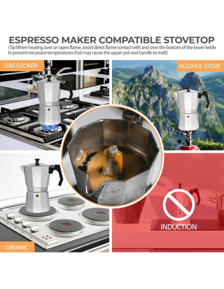 Cafetera Moka Mogrecha 6 Tazas Aluminio 300ml Manual Cafetera Moka Mogrecha 6 Tazas Aluminio 300ml Manual