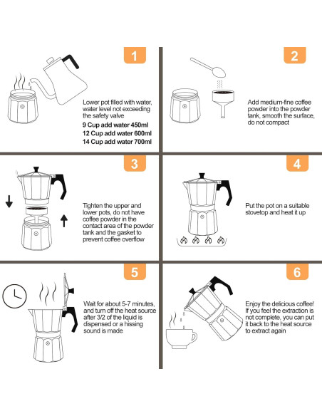 Cafetera Moka Mogrecha 6 Tazas Aluminio 300ml Manual Cafetera Moka Mogrecha 6 Tazas Aluminio 300ml Manual