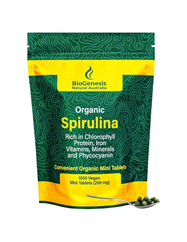 Espirulina Orgánica BioGenesis Mini Tabletas 1000 Unidades 200mg