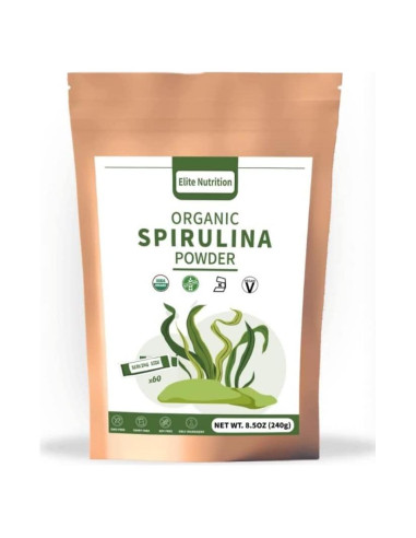 Polvo de Espirulina Orgánica Elite Nutrient 240g - Superalimento Natural