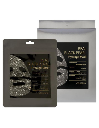 Máscara de Hidrogel CELDERMA Perla Negra [3 Unidades] Iluminadora