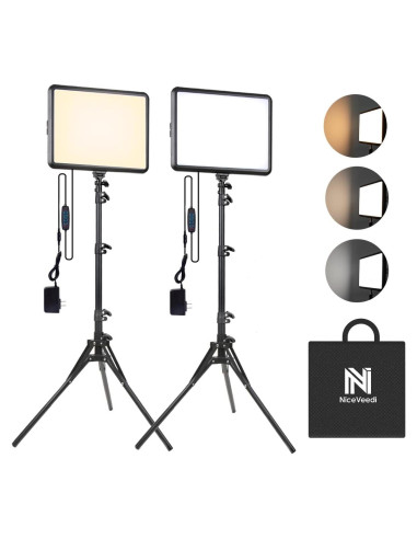 Kit de Iluminación LED NiceVeedi 22W con Trípode Ajustable