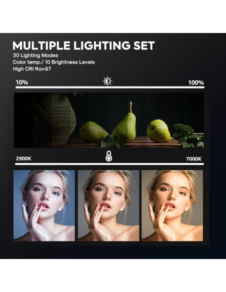 Kit de Iluminación LED NiceVeedi 22W con Trípode Ajustable Kit de Iluminación LED NiceVeedi 22W con Trípode Ajustable