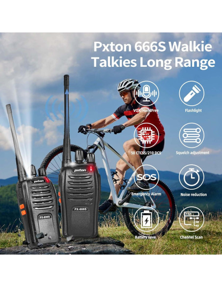 Walkie Talkies Pxton PX-666S Recargables 4 Unidades Walkie Talkies Pxton PX-666S Recargables 4 Unidades