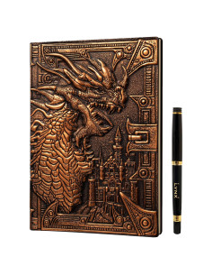 Cuaderno DND LYNX A5 Dragón Bronce con Bolígrafos 200 Páginas