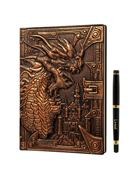 Cuaderno DND LYNX A5 Dragón Bronce con Bolígrafos 200 Páginas Cuaderno DND LYNX A5 Dragón Bronce con Bolígrafos 200 Páginas
