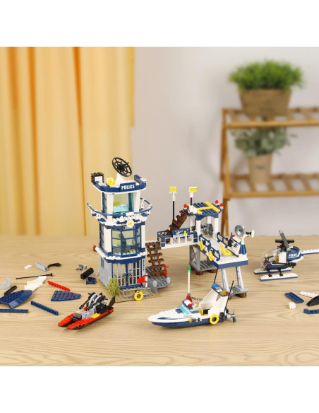Conjunto de Edificios Policía QMAN 565 Piezas para Niños Conjunto de Edificios Policía QMAN 565 Piezas para Niños