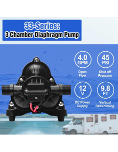 Bomba de Diafragma ECO-WORTHY 12V 4.0GPM 45PSI Silenciosa 2