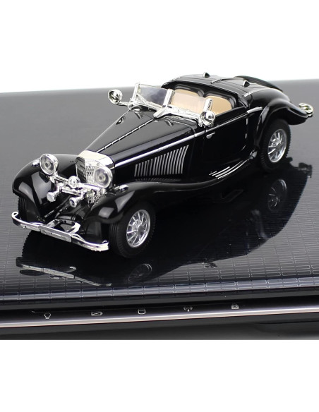 Coche Clásico de Metal PUXU 1:28 Retroceso Negro 16.8cm Coche Clásico de Metal PUXU 1:28 Retroceso Negro 16.8cm
