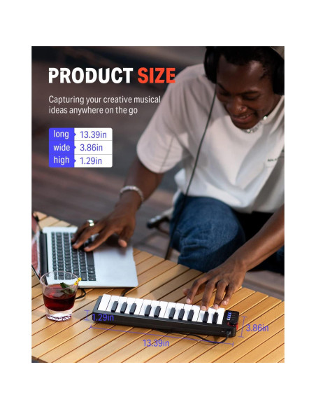 Teclado MIDI Donner N-25 25 Teclas Sensibles USB Teclado MIDI Donner N-25 25 Teclas Sensibles USB