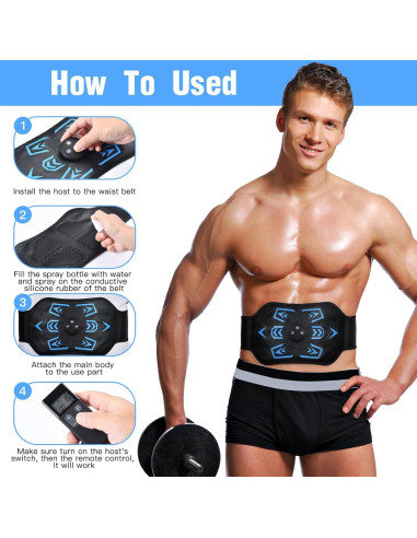 Cinturón Estimulador Abdominal Dearkukly Ktr-2492 USB 15 Modos
