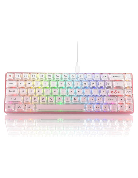 Teclado Womier W-K68 60% Mecánico Rosa RGB Personalizable Teclado Womier W-K68 60% Mecánico Rosa RGB Personalizable