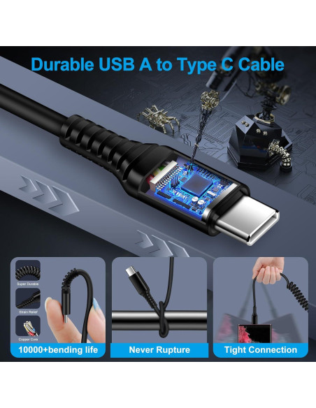 Cable USB C Cargador Rápido Samsung 3FT 2Pack Android Auto Cable USB C Cargador Rápido Samsung 3FT 2Pack Android Auto