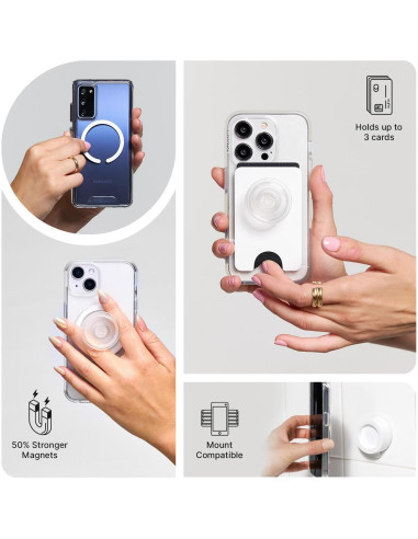 PopSockets Agarre Redondo MagSafe Coco Creme con Adaptador