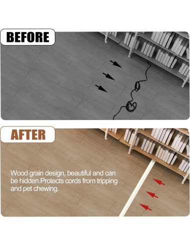 Cubierta de Suelo para Cables MYFAMIREA 10ft Beige PVC
