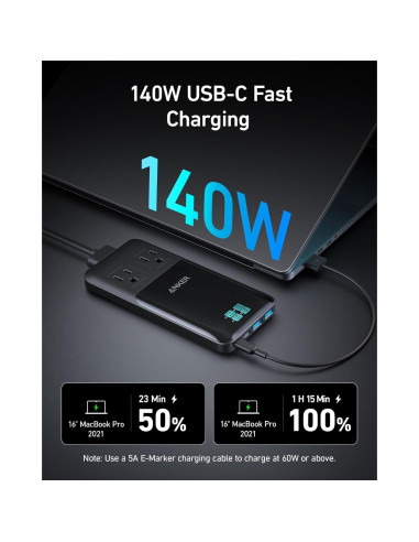 Estación de Carga Anker Prime 6-en-1 140W USB C Compacta