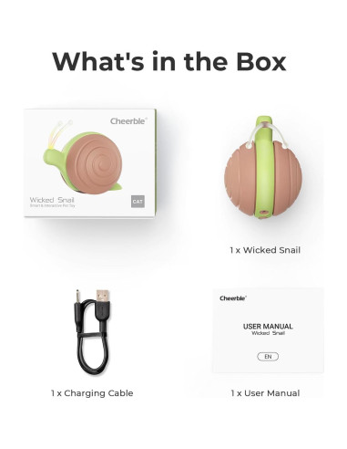 Juguete Interactivo Cheerble Caracol Malvado para Gatos