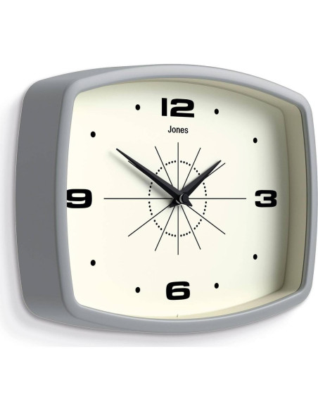 Reloj de Pared JONES CLOCKS Retro 25,4 cm Gris Moderno Reloj de Pared JONES CLOCKS Retro 25,4 cm Gris Moderno