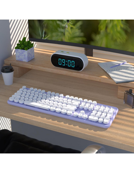 Teclado Inalámbrico UBOTIE Retro Multicolor para PC y Móvil Teclado Inalámbrico UBOTIE Retro Multicolor para PC y Móvil